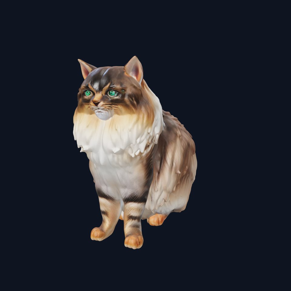 Fluffy Siberian Cat model pack